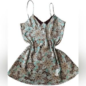 Adonna Vintage Hippie Boho Eclectic Earthy Psychedelic Lingerie Mini Slip Dress